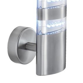 Searchlight India - Applique d'extérieur - 10 x 19,5 cm - 1,5W LED inclus - IP44 - argent satiné