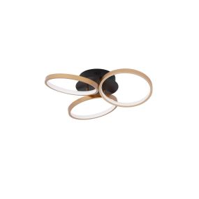 Nova Luce Elize - plafonnier - Ø 55 x 12 cm - 28W LED dimmable inclus - noir et or