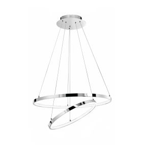 Nova Luce Aria - lampe suspendue - Ø 60 x 120 cm - 85W LED inclus - chrome
