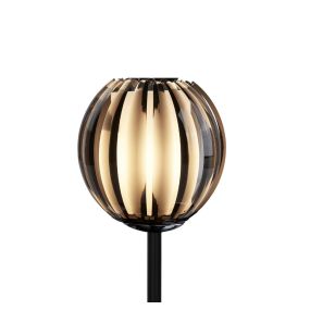 Searchlight Blossom - lampe à poser - Ø 12 x 44 cm - noir, chrome et transparent