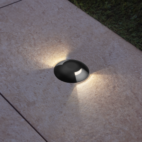 Century Italia Argo - spot de sol avec 2 fenêtres - Ø5,8 x 6,5 cm - 0,75W LED inclus - 3000K - IP67 - noir