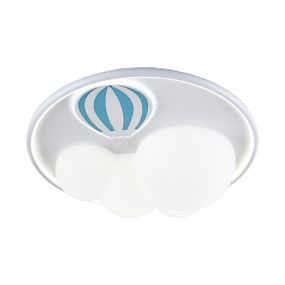 Zuma Line Balloon - plafonnier - Ø 47 x 15 cm - 3 niveaux de gradation - 42W LED inclus - blanc avec bleu