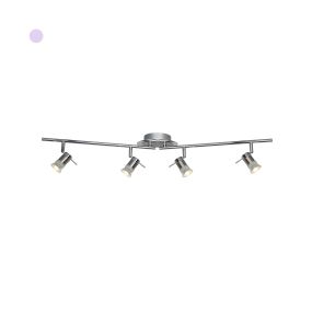 Searchlight Aries - plafonnier - 90 x 12 x 16 cm - IP44 - chrome