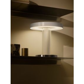 Design For The People Trezzi - lampe de table portable avec batterie rechargeable - Ø 21 x 21,9 cm - fonction Moodmaker à 3 niveaux - 5W LED inclus - blanc