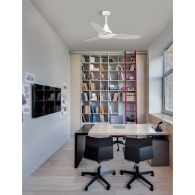 Nova Luce Samoa - ventilateur de plafond avec lumière et télécommande - Ø 122 x 48 cm - 18W LED inclus - blanc