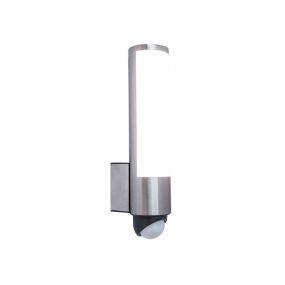 Lutec Leda - Applique d'extérieur avec détecteur - 7 x 11 x 34 cm - 15,5W LED inclus - IP44 - gris