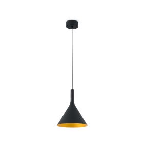 Faro Pam - lampe suspendue - Ø 22 cm - 24W LED inclus - noir et or