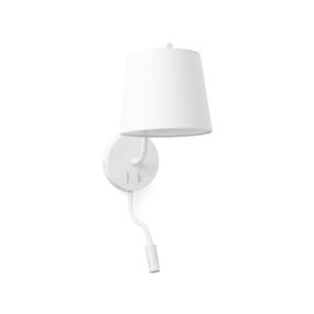 Faro Berni - applique murale avec interrupteur - 20 x 29 x 57 cm - 3W LED inclus - blanc mat