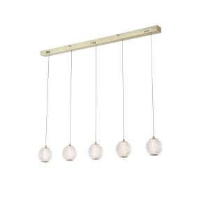 Searchlight Allure - lampe suspendue - 100 x 150 cm - 21W dimmable LED inclus - laiton satiné et transparent
