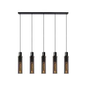 Lucide Orlando - lampe suspendue - 112 x 10 x 172 cm - gris fumée et noir