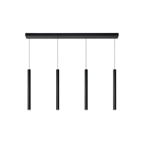 Lucide Lorenz - lampe suspendue - 120 x 4 x 180 cm - 4 x 4W LED dimmable inclus - noir