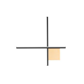 Nova Luce Cross - applique murale - 50 x 50 x 4 cm - 15W LED inclus - or brossé et noir sablé