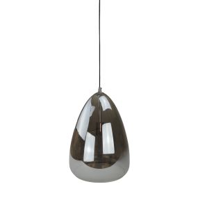 Vico Silver Pearl - lampe suspendue - Ø 28 x 150 cm - verre fumé