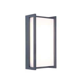 Lutec Qubo - applique murale extérieure - 11 x 7 x 22 cm - 17,3W LED inclus - IP54 - gris foncé