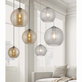 Searchlight Balls - lampe suspendue - Ø 30 x 120 cm - ambre