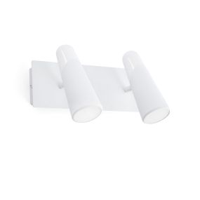 Faro Lao - spot en saillie 2L - 25 x 12 x 14 cm - 2 x 4,5W LED inclus - blanc mat