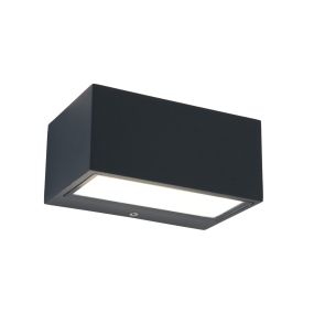 Lutec Gemini - Applique d'extérieur - 14 x 9 x 6 cm - 10,5W LED inclus - IP54 - gris foncé - blanc chaud