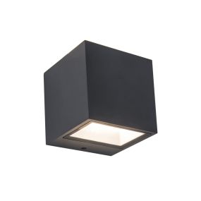 Lutec Gemini - Applique d'extérieur - 8,8 x 8,6 x 8,5 cm - 9W LED inclus - IP54 - gris foncé