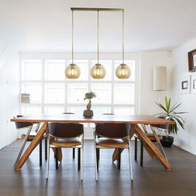 Searchlight Pendants - lampe suspendue - 80 x 20 x 150 cm - laiton antique et ambre