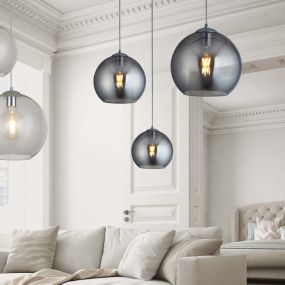 Searchlight Balls - lampe suspendue - Ø 25 x 120 cm - verre fumé