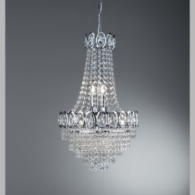 Searchlight Louis Philipe - lustre - Ø 38 x 128 cm - chrome