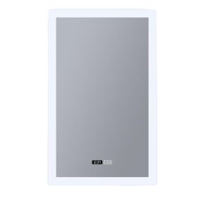 Searchlight - miroir lumineux avec éclairage et horloge digitale - 60 x 90 cm - 49W LED dimmable inclus - IP44 - blanc
