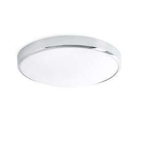 Faro Kao - plafonnier - Ø 37 x 12 cm - 35W LED inclus - IP44 - chrome brillant