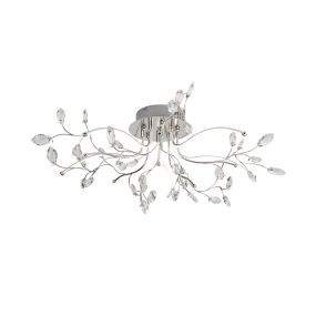 Searchlight Willow - plafonnier - Ø 73 x 23 cm - 20W LED dimmable inclus - chrome et transparent