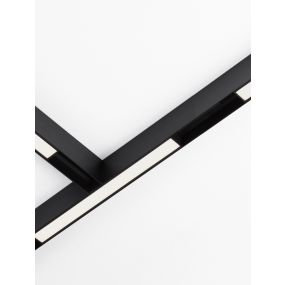 Nova Luce Buxton L - luminaire pour système de rail magnétique - 27,4 x 3,4 x 11,6 cm - 15W TRIAC dimmable LED inclus - inclinable - noir sable