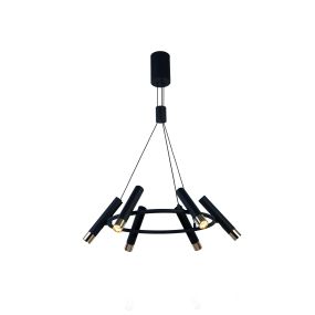 Searchlight Cylinder - lampe suspendue - Ø 70 x 130 cm - 20,4W LED dimmable inclus - noir et or