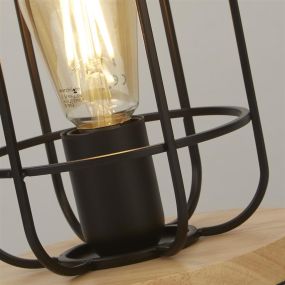 Searchlight Vision - lampe à poser - Ø 18 x 25 cm - noir et marron mat