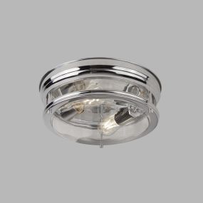 Searchlight Edinburgh - plafonnier - Ø 35 x 14,5 cm - IP44 - chrome