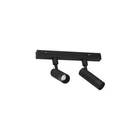Nova Luce Lod - système de rail magnétique à double point lumineux - 24,5 x 10 x 2,5 cm - 2 x 5W TRIAC LED dimmable inclus - noir sable