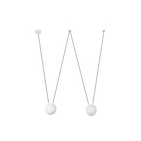 Faro Mine - lampe suspendue 2L - blanc mat - verre