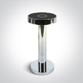 ONE Light Portable Table Light - lampe de table extérieure - rechargeable via câble USB - Ø 9 x 20 cm - 2,5W dimmable LED inclus - IP65 - chrome