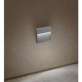 Century Italia Paseo - applique murale extérieure - 10,5 x 10,5 x 2,4 cm - 4W LED inclus - IP54 - gris