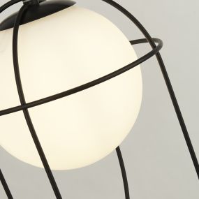 Searchlight Axis - lampe suspendue - Ø 23 x 133,5 cm - noir et blanc opale