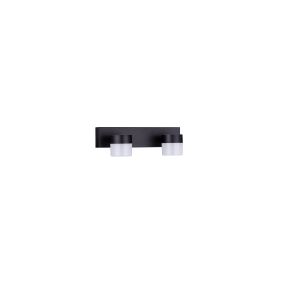 Nova Luce Teko - applique murale - 25 x 6 x 11 cm - 11W LED inclus - IP44 - noir sablé
