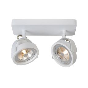 Lucide Tala 2 - spot en saillie - 28 x 12 x 20 cm - 2 x 12W LED dimmable inclus - blanc