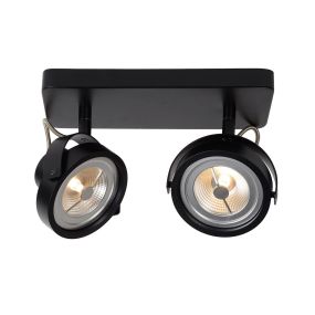 Lucide Tala 2 - spot en saillie - 28 x 12 x 20 cm - 2 x 12W LED dimmable inclus - noir
