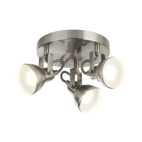 Searchlight Focus - spot en saillie 3L - Ø 30 x 16,5 cm - argent satiné