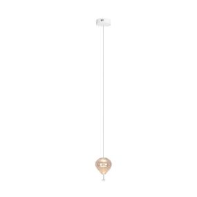 Maxlight Palloncini - lampe suspendue - Ø 12 x 180 cm - 2 x 3W LED inclus - blanc, chrome et ambre