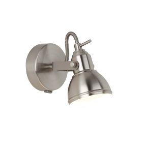 Searchlight Focus - spot mural avec interrupteur - 9 x 13 cm - argent satiné
