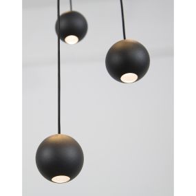 Nova Luce Nocci - lampe suspendue - Ø 40,5 x 150 cm - 10 x 4,5W LED inclus - noir