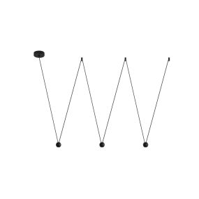 Nova Luce Nocci - lampe suspendue - 320 x 112 cm - 3 x 4,5W LED inclus - noir