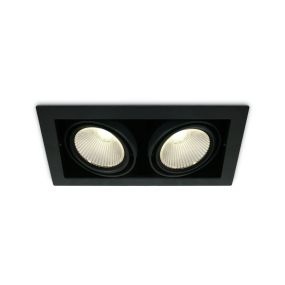 ONE Light COB Box Type Shop - spot à encastrer - 350 x 185 mm, 320 x 160 mm taille d'encastrement - 2 x 30W LED inclus - noir - couleur de lumière blanc chaud