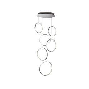 Searchlight Rings - lampe suspendue - Ø 46 x 180 cm - 56W LED inclus - chrome