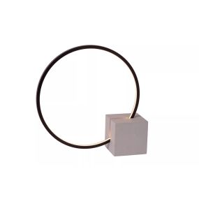Lucide Cirkelis - lampe de table - 32 x 10 x 32 cm - 3 niveaux de gradation - 6W dimmable LED inclus - gris et noir