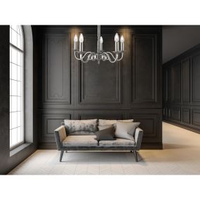 Searchlight Richmond - lustre - Ø 52 x 94 cm - argent satiné