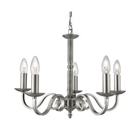Searchlight Richmond - lustre - Ø 52 x 94 cm - argent satiné